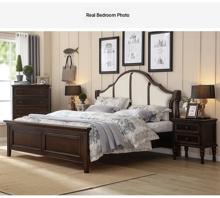 **Elegant Solid Pine Wood Bedside Cupboard with 2 Drawers - Timeless Nightstand for Your Bedroom** hmy-4997