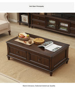 Elegant Solid Wood Pine Coffee Table with Storage – Stylish Centerpiece for Living Room hmy-4998