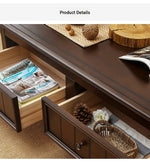 Elegant Solid Wood Pine Coffee Table with Storage – Stylish Centerpiece for Living Room hmy-4998