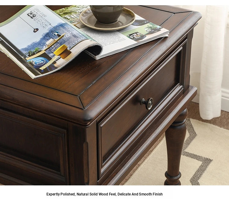 Elegant Solid Pine Coffee Table with Drawer - Classic Home Furniture for Stylish Living Rooms hmy-4999