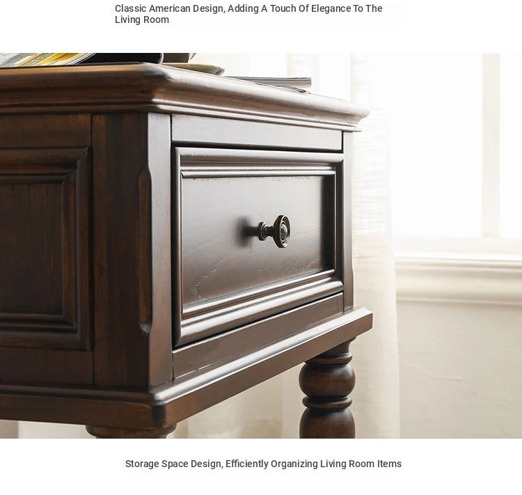 Elegant Solid Pine Coffee Table with Drawer - Classic Home Furniture for Stylish Living Rooms hmy-4999