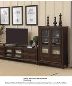 Elegant Solid Wood Pine Cabinet with Glass Doors - Multi-layer Design for Stylish Storage and Display hmy-5000