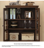 Elegant Solid Wood Pine Cabinet with Glass Doors - Multi-layer Design for Stylish Storage and Display hmy-5000