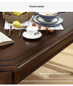 Elegant Solid Wood Dining Table Set with 6 Chairs - Classic Multi-layer Design for Timeless Style hmy-5001