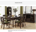 Elegant Solid Wood Dining Table Set with 6 Chairs - Classic Multi-layer Design for Timeless Style hmy-5001