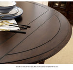 Solid Wood Round Dining Table Set with Chairs - Elegant Multi-Layer Board Design for Stylish Dining Room Decor hmy-5004