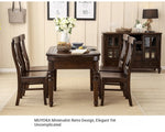 Solid Wood Round Dining Table Set with Chairs - Elegant Multi-Layer Board Design for Stylish Dining Room Decor hmy-5004