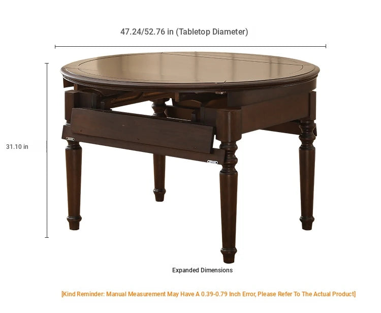 Solid Wood Round Dining Table Set with Chairs - Elegant Multi-Layer Board Design for Stylish Dining Room Decor hmy-5004