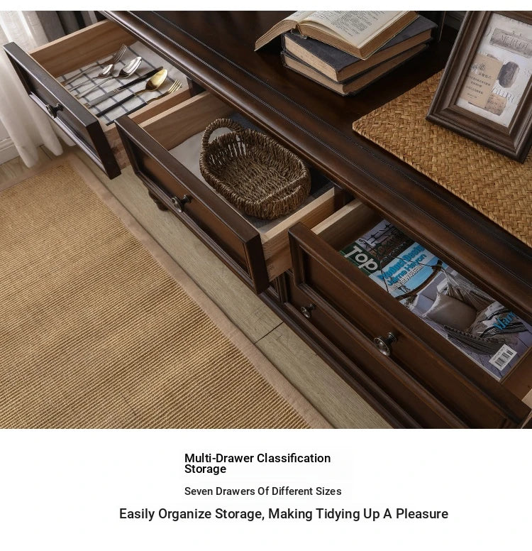 Elegant Solid Pine Multi-Layer Cabinet with Ample Storage – Perfect for Home Decor hmy-5005