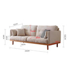 Luxury Beige Corduroy Sofa with Natural Goose Down Cushions and Oak Pine Wood Frame hmyf-1270