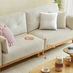 Elegant Beige Corduroy Sofa with Natural Oak and Pine Wood Frame - Luxurious Goose Down Filling hmyf-1274