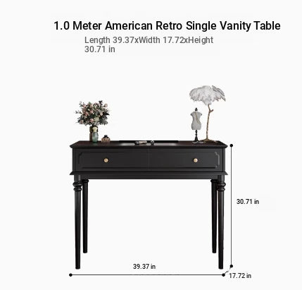 Elegant Makeup Table with Mirror - Stylish Black Vanity Set for Your Beauty Space hmz-4938