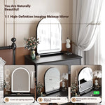 Elegant Makeup Table with Mirror - Stylish Black Vanity Set for Your Beauty Space hmz-4938