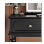 Elegant Makeup Table with Mirror - Stylish Black Vanity Set for Your Beauty Space hmz-4938
