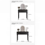 Elegant Makeup Table with Mirror - Stylish Black Vanity Set for Your Beauty Space hmz-4938
