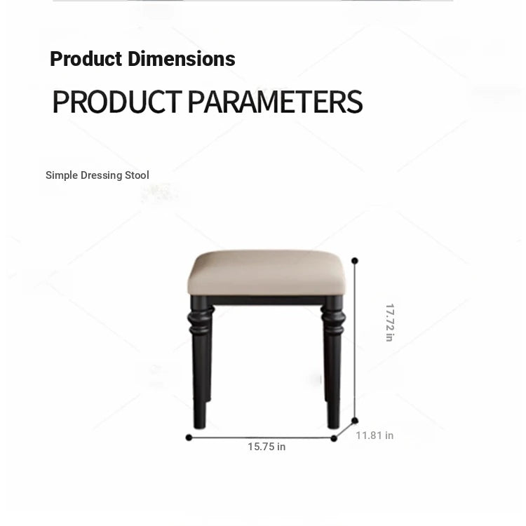 Elegant Solid Wood Stool with Plush PU Leather Cushion - Versatile Seating for Home and Office hmz-4939