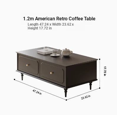 Elegant Solid Wood Tea Table with Storage Drawers – Modern Coffee Table for Living Room Decor hmz-4941