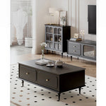 Elegant Solid Wood Tea Table with Storage Drawers – Modern Coffee Table for Living Room Decor hmz-4941