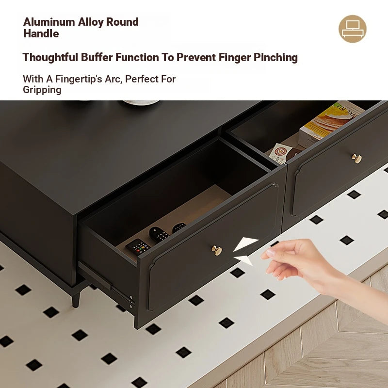 Elegant Solid Wood Tea Table with Storage Drawers – Modern Coffee Table for Living Room Decor hmz-4941