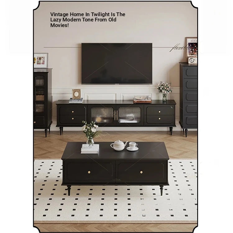 Elegant Solid Wood Tea Table with Storage Drawers – Modern Coffee Table for Living Room Decor hmz-4941