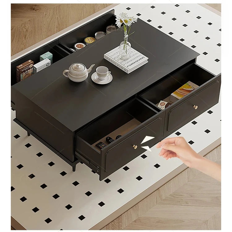 Elegant Solid Wood Tea Table with Storage Drawers – Modern Coffee Table for Living Room Decor hmz-4941