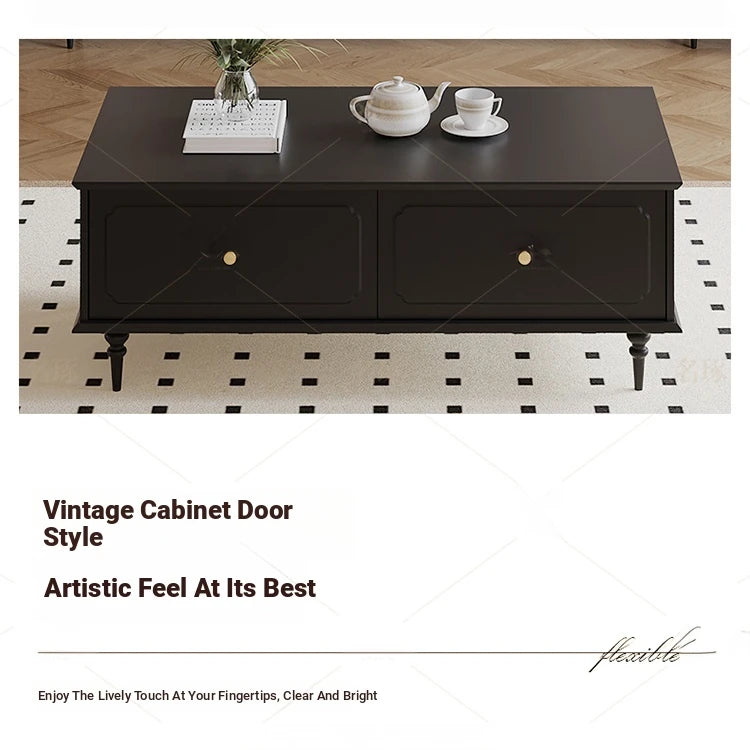 Elegant Solid Wood Tea Table with Storage Drawers – Modern Coffee Table for Living Room Decor hmz-4941