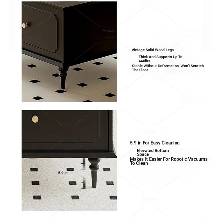 Elegant Solid Wood Tea Table with Storage Drawers – Modern Coffee Table for Living Room Decor hmz-4941