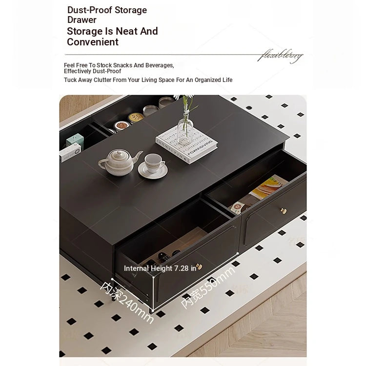 Elegant Solid Wood Tea Table with Storage Drawers – Modern Coffee Table for Living Room Decor hmz-4941