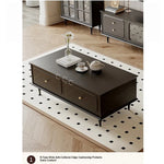 Elegant Solid Wood Tea Table with Storage Drawers – Modern Coffee Table for Living Room Decor hmz-4941