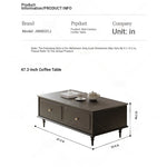 Elegant Solid Wood Tea Table with Storage Drawers – Modern Coffee Table for Living Room Decor hmz-4941