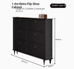 Stylish Mid-Century Shoe Cabinet in Classic Black - Elegant Storage Solution for Your Home hmz-4943