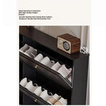 Stylish Mid-Century Shoe Cabinet in Classic Black - Elegant Storage Solution for Your Home hmz-4943