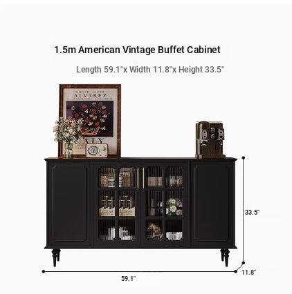 Elegant Solid Wood Cabinet with Glass Doors - Modern Storage Solution for Home Décor hmz-4944