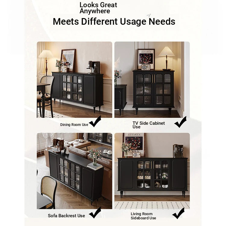 Elegant Solid Wood Cabinet with Glass Doors - Modern Storage Solution for Home Décor hmz-4944