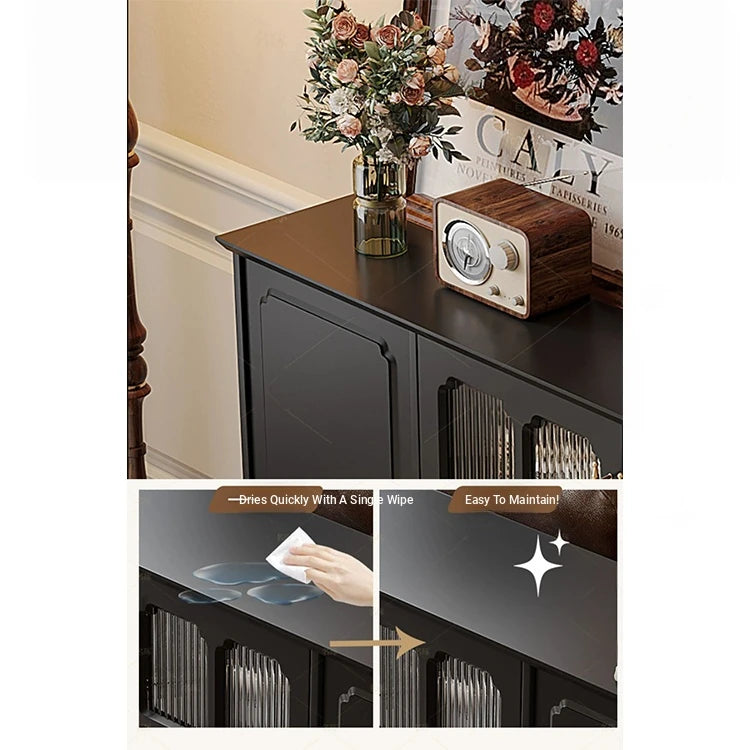 Elegant Solid Wood Cabinet with Glass Doors - Modern Storage Solution for Home Décor hmz-4944