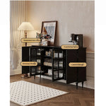 Elegant Solid Wood Cabinet with Glass Doors - Modern Storage Solution for Home Décor hmz-4944