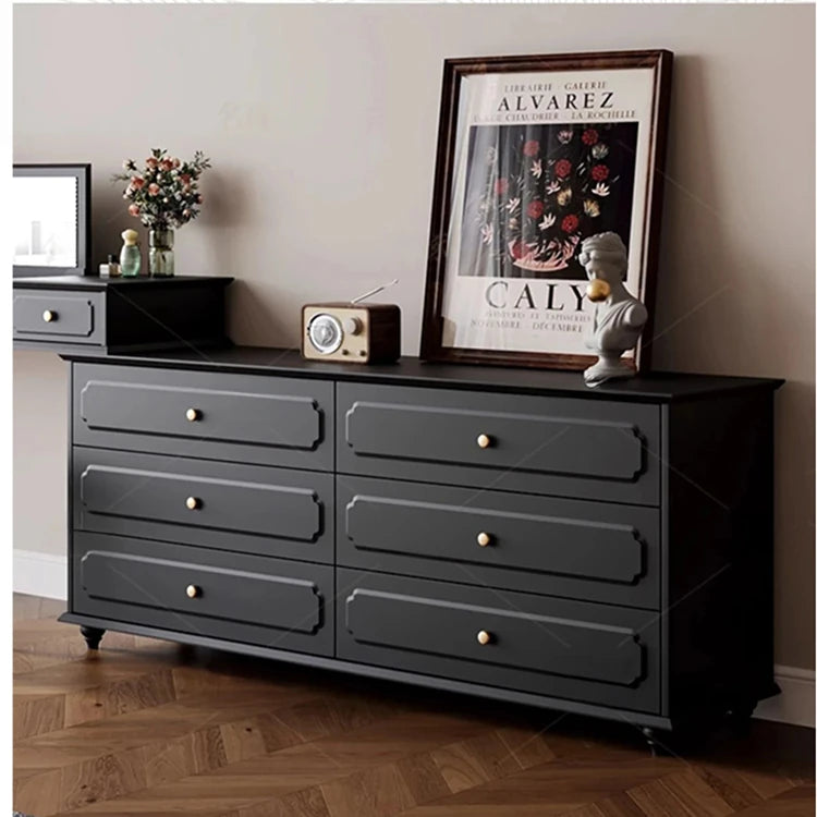 Stylish Gray Cabinet with Gold Accents - Elegant Storage Solution for Home Decor hmz-4946