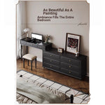 Elegant Makeup Table with Glass Top - Stylish Storage Solution for Your Beauty Essentials hmz-4947