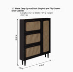 Stylish Shoe Cabinet with Woven Baskets - Organize Your Entryway in Style! hmz-4948
