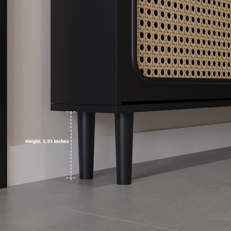 Stylish Shoe Cabinet with Woven Baskets - Organize Your Entryway in Style! hmz-4948