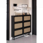 Stylish Shoe Cabinet with Woven Baskets - Organize Your Entryway in Style! hmz-4948