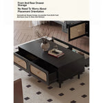 Stylish Solid Wood Tea Table with Tempered Glass Top - Perfect for Modern Living Rooms hmz-4950