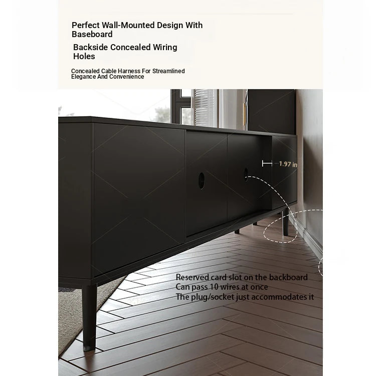 Stylish Solid Wood TV Cabinet with Tempered Glass and Elegant Rattan Design - Perfect for Modern Living Rooms! hmz-4951