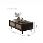 Stylish Solid Wood TV Cabinet with Tempered Glass and Elegant Rattan Design - Perfect for Modern Living Rooms! hmz-4951