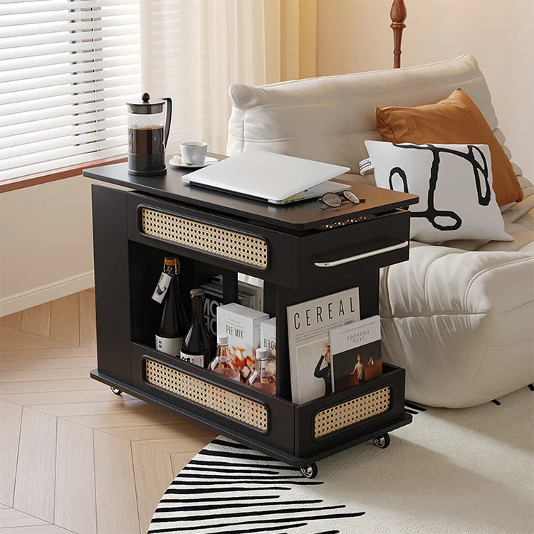 Stylish Tea Table with Storage and Rolling Wheels - Perfect for Modern Living Rooms hmz-4952