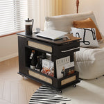 Stylish Tea Table with Storage and Rolling Wheels - Perfect for Modern Living Rooms hmz-4952