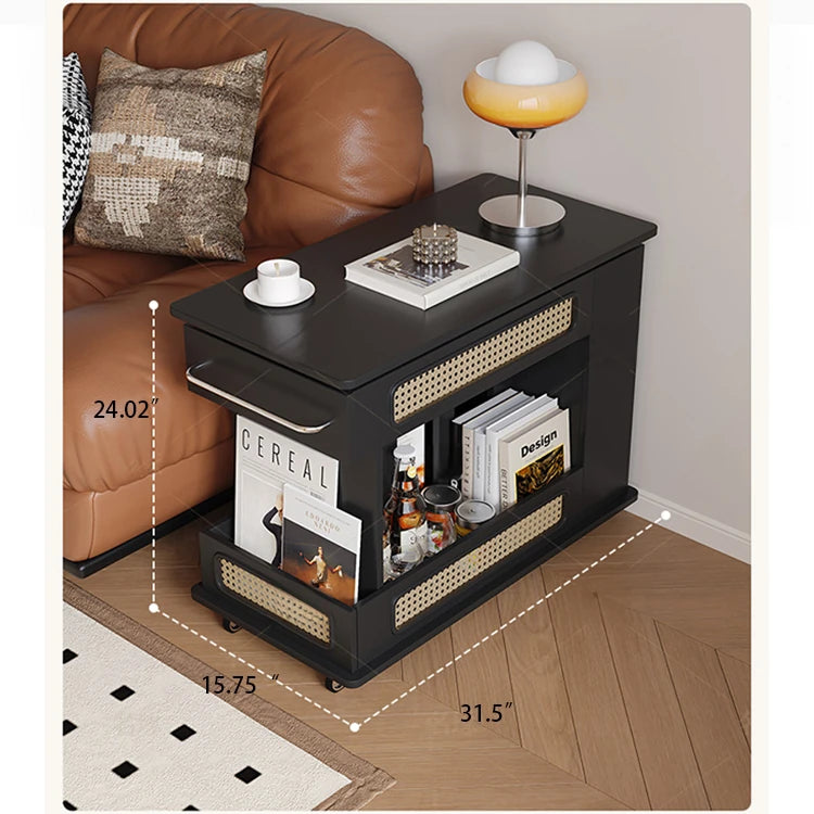 Stylish Tea Table with Storage and Rolling Wheels - Perfect for Modern Living Rooms hmz-4952