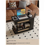 Stylish Tea Table with Storage and Rolling Wheels - Perfect for Modern Living Rooms hmz-4952