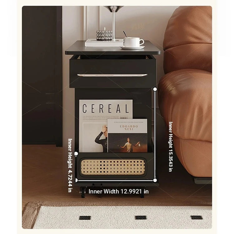 Stylish Tea Table with Storage and Rolling Wheels - Perfect for Modern Living Rooms hmz-4952