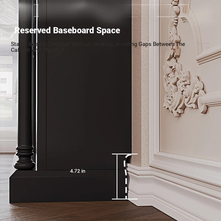 Elegant Black Cabinet with Stylish Shelves – Modern Home Storage Solution hmz-4953